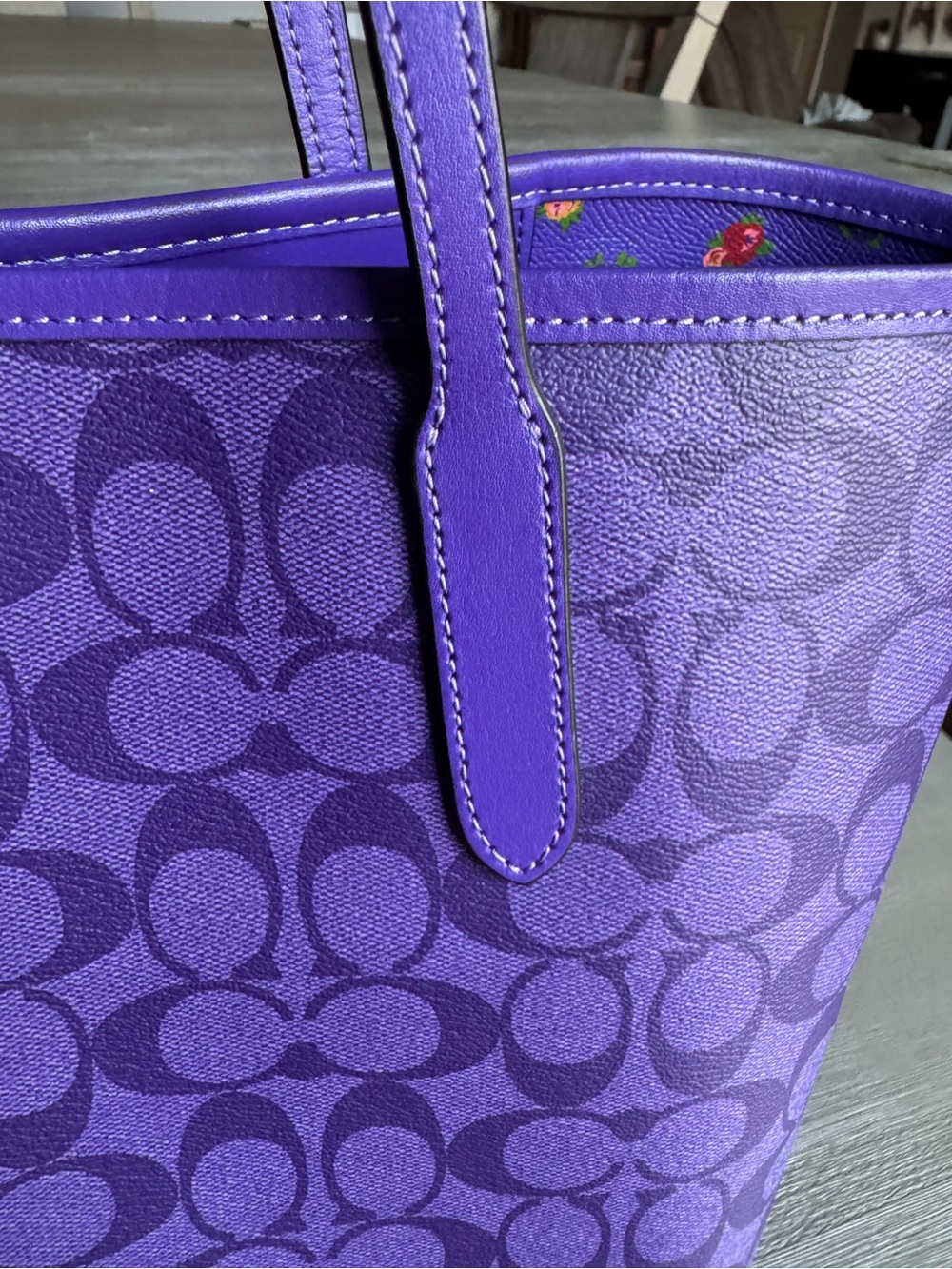Reversible COACH City Tote PURPLE - RARE & HTF! - Picture 7 of 13